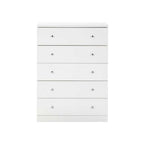 Leo 5 Drawer Chest 80cm wide-White
