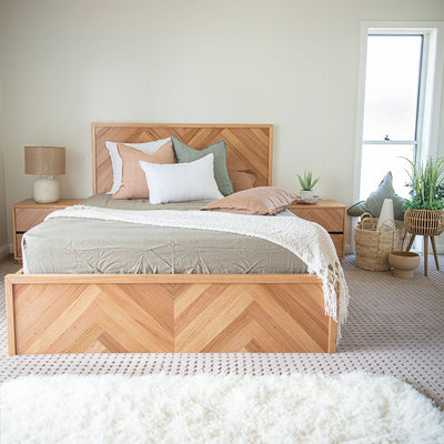 Parquetry Queen Bed-Natural hover image