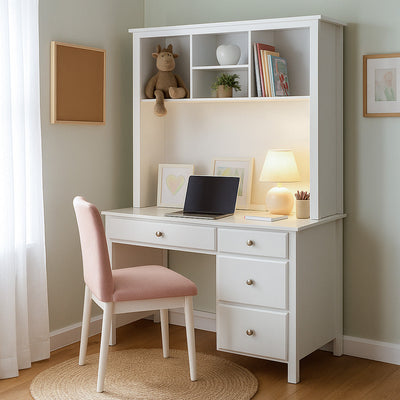 Brodie Desk and Hutch-White hover image