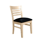 Florence Dining Chair-Clear Stain with Black Vinyl Seat