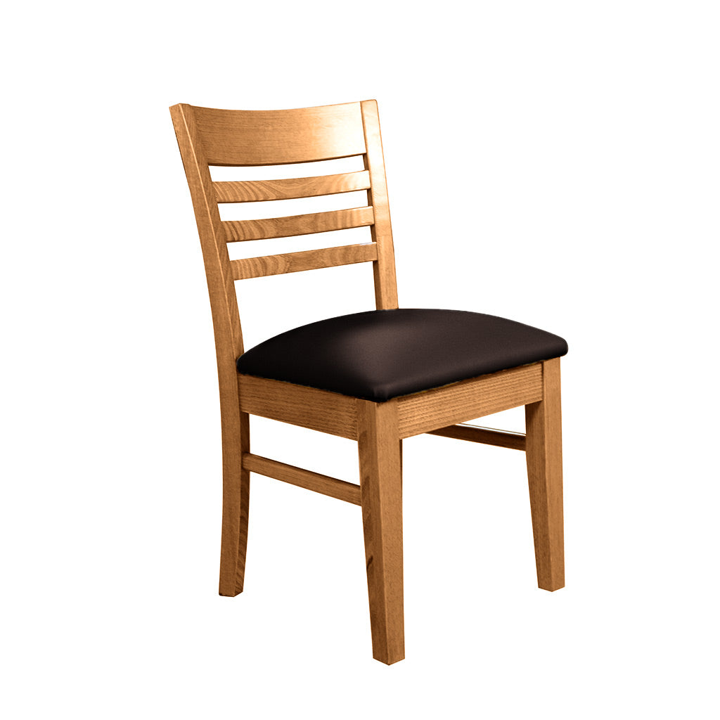 Florence Dining Chair-New English Stain with Black Vinyl Seat