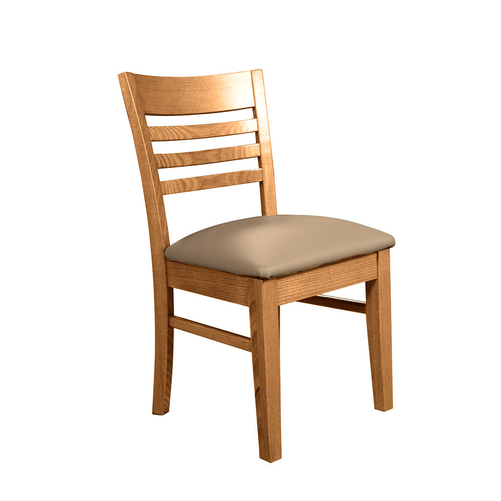 Florence Dining Chair-New English Stain with Paper Bark Vinyl Seat