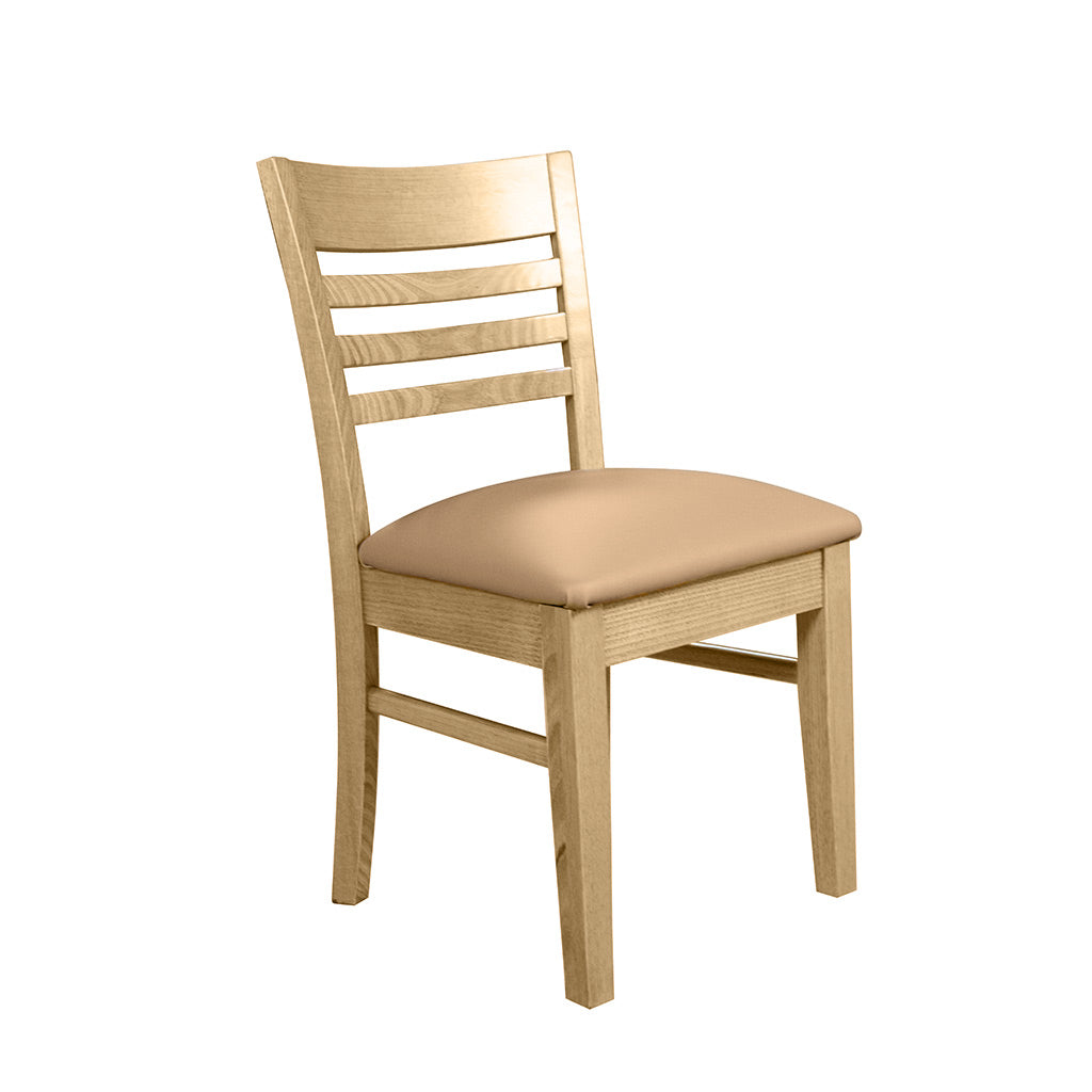 Florence Dining Chair-Wheat Stain with Latte Vinyl Seat