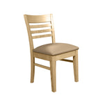Florence Dining Chair-Wheat Stain with Paper Bark Vinyl Seat