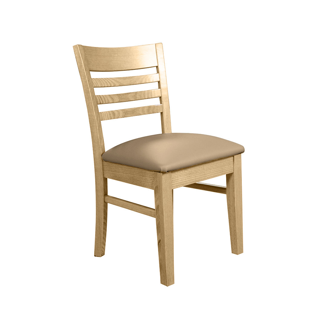 Florence Dining Chair-Wheat Stain with Paper Bark Vinyl Seat