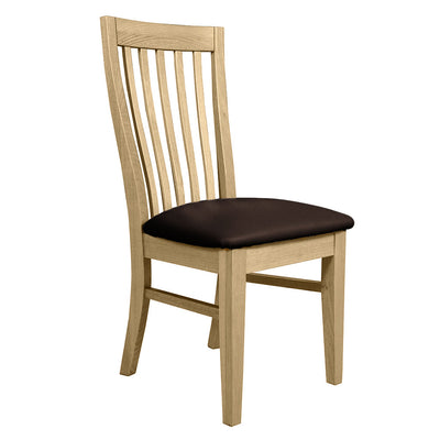 Tuscany Dining Chair-Clear Stain with Coffee Bean Vinyl Seat