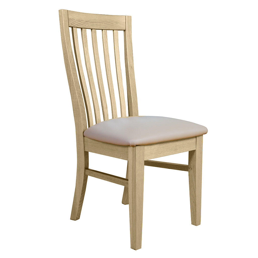 Tuscany Dining Chair-Clear Stain with Paper Bark Vinyl Seat