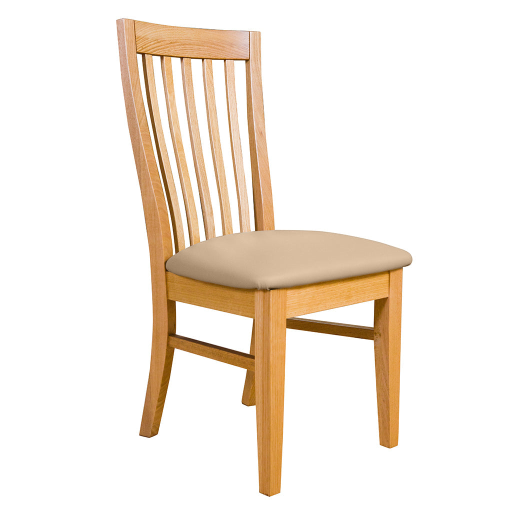 Tuscany Dining Chair-New English Stain with Latte Vinyl Seat