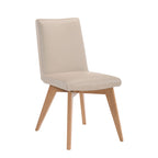 Marsden Leather Dining Chair-Light Mocha Leather with Clear Stain Legs