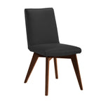 Marsden Leather Dining Chair-Black Leather with Blackwood Stain Legs