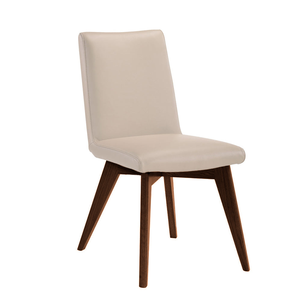 Marsden Leather Dining Chair-Light Mocha Leather with Blackwood Stain Legs
