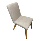 Manhattan Dining Chair-Beige Fabric with Clear Stain Legs