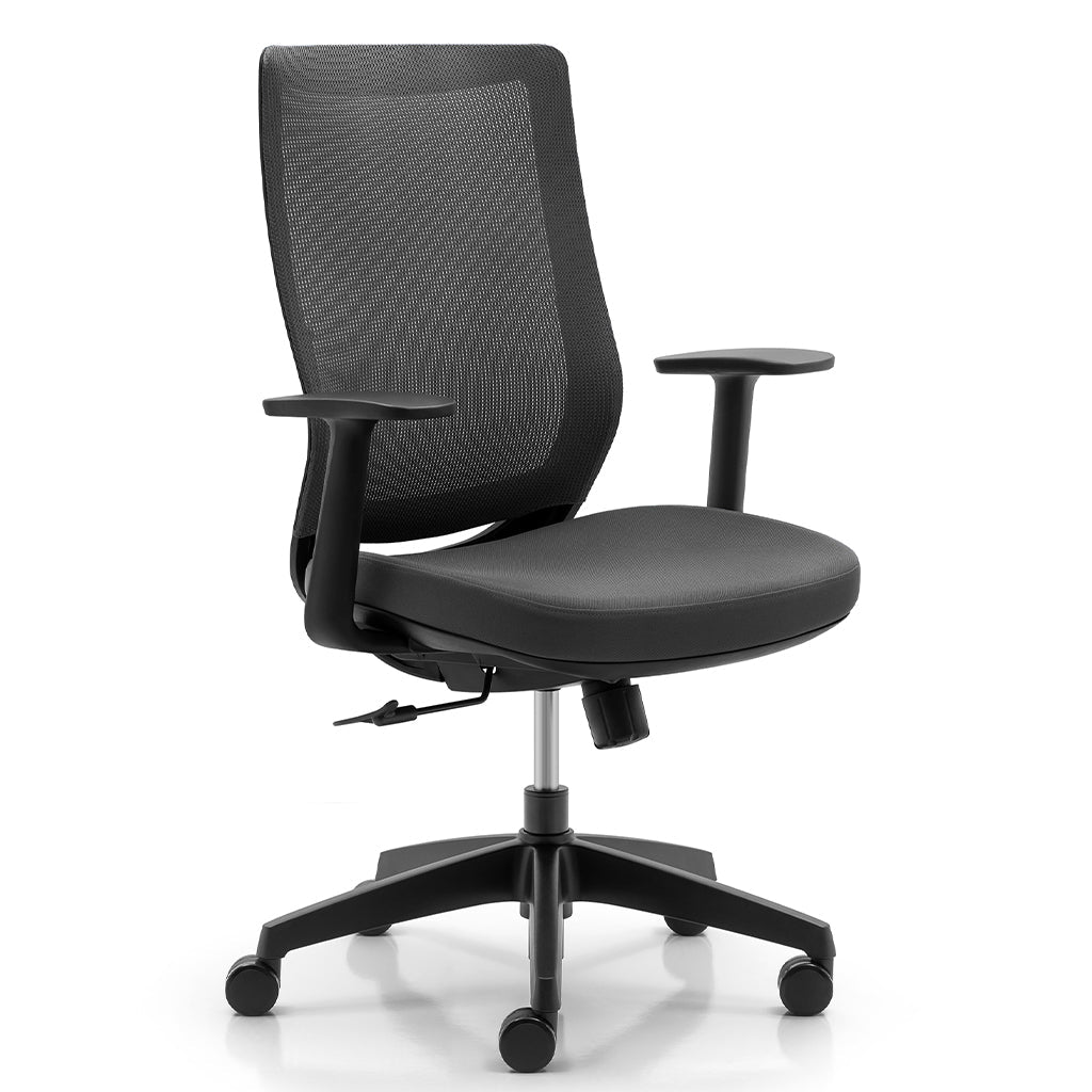 Lotus Office Chair with Arms-Black
