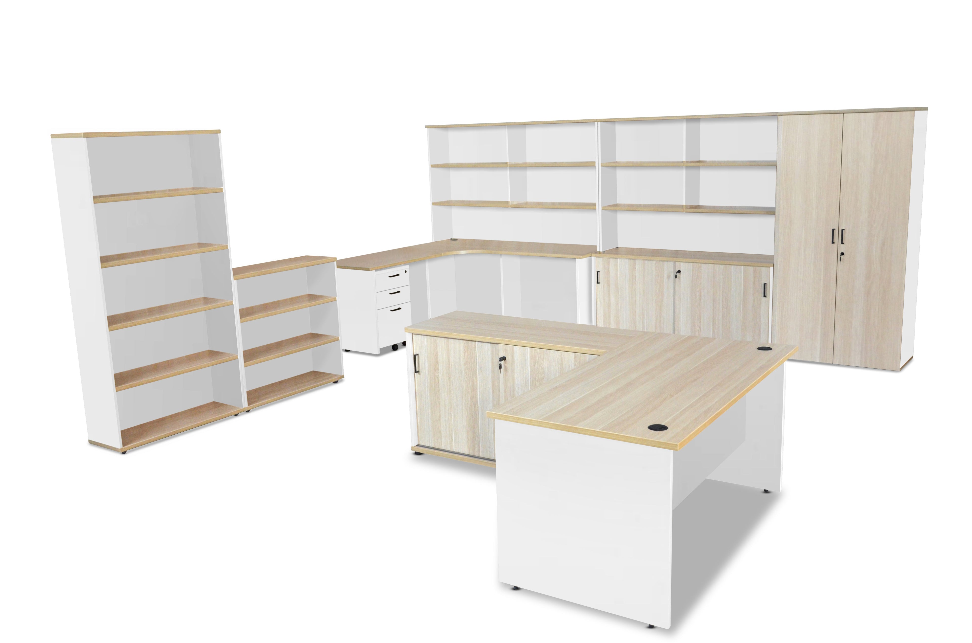 Blend Oak Over White Corner Unit 900x750 BO1275A/BW1275B