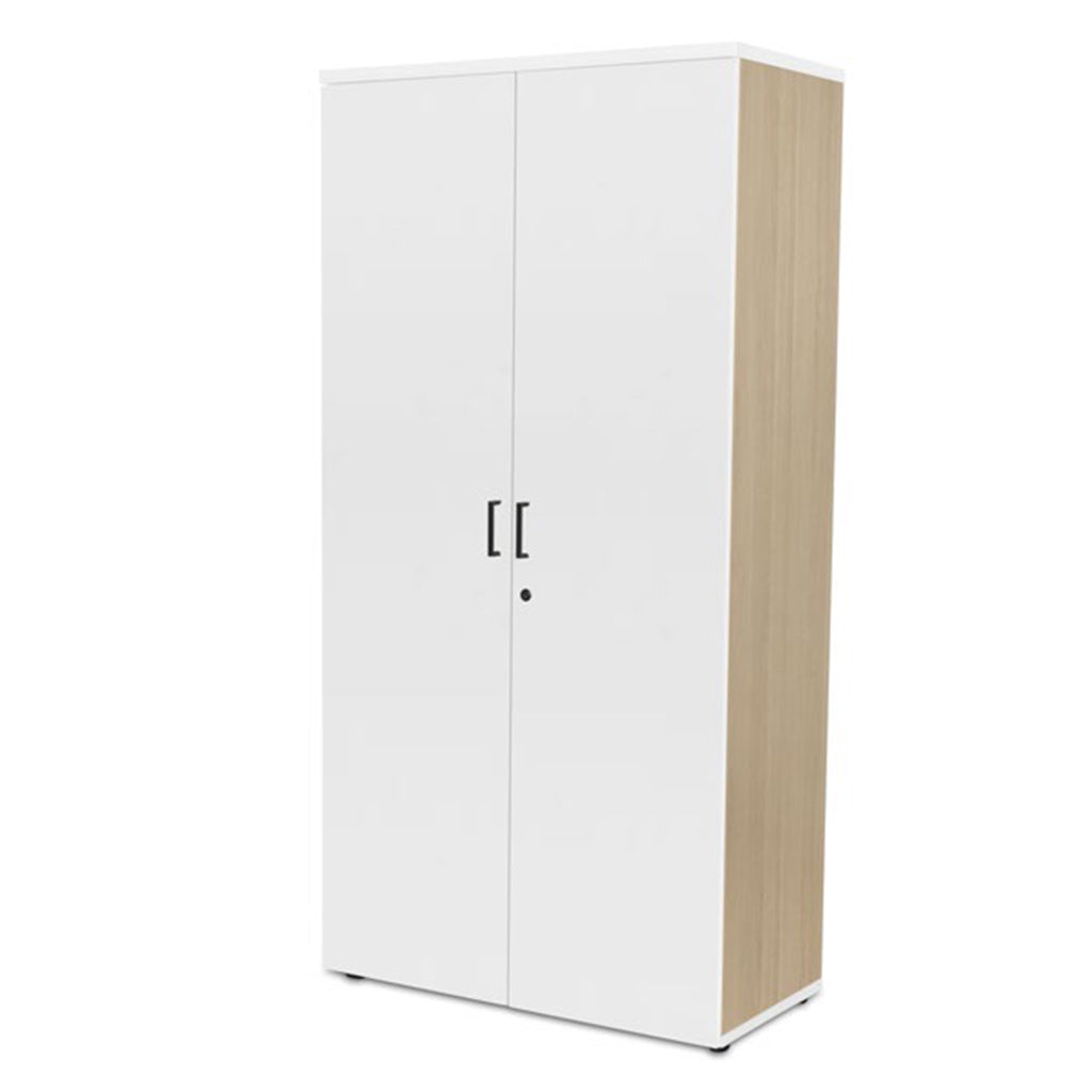 Blend White Over Oak Stationery Cabinet 900x450x1800H BW20A/BO20B