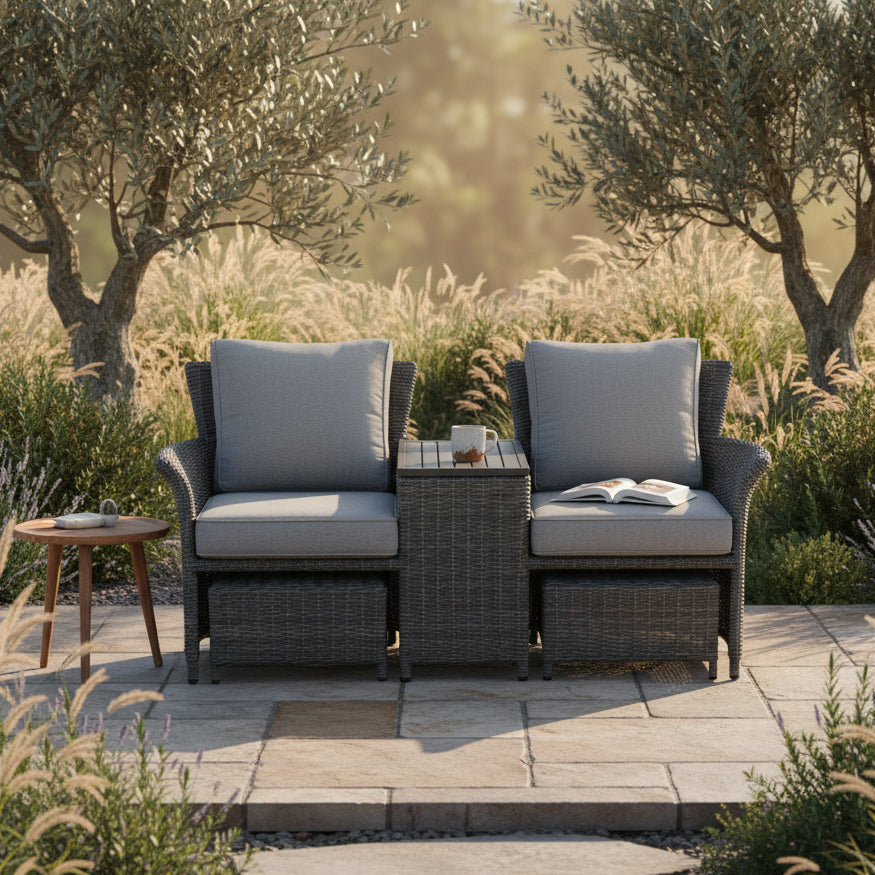 Fremont Jack & Jill Castle Grey Wicker Grey Cushion