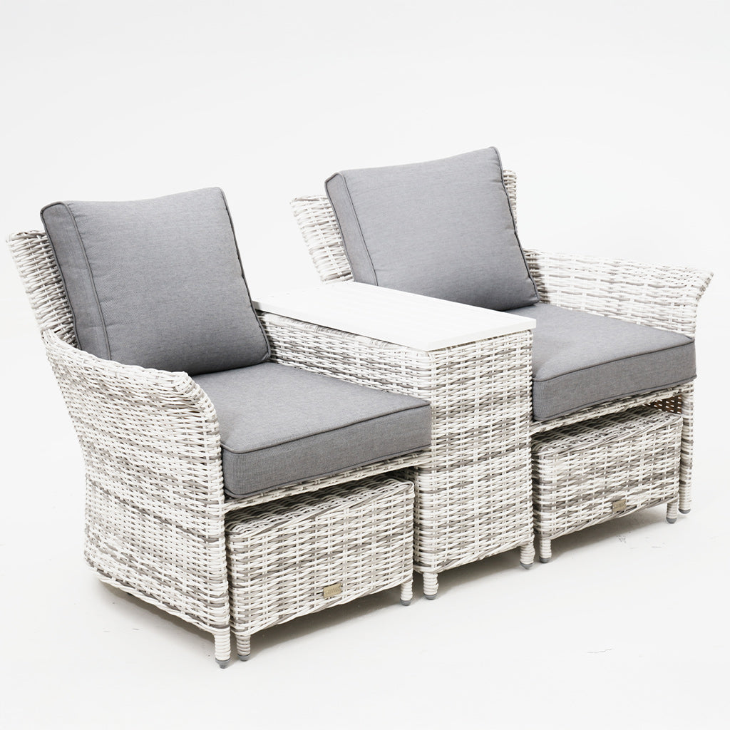 Fremont Jack & Jill Zen White Wicker Grey Cushion