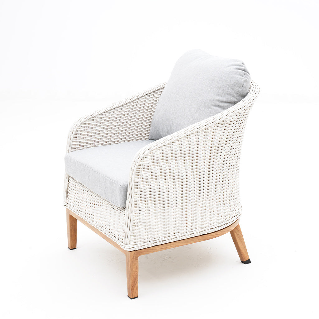 Park Orchards Single Sofa White Frame Light Grey Cushion