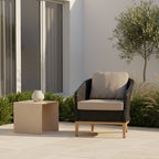 Park Orchards Single Sofa Black Frame Light Beige Cushion