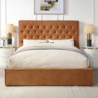 Crest King Bed with Gaslift Base-Cognac
