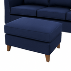 Kitty 3 Seater Queen Fanric Sofa Bed with Reversible Ottoman-Denim