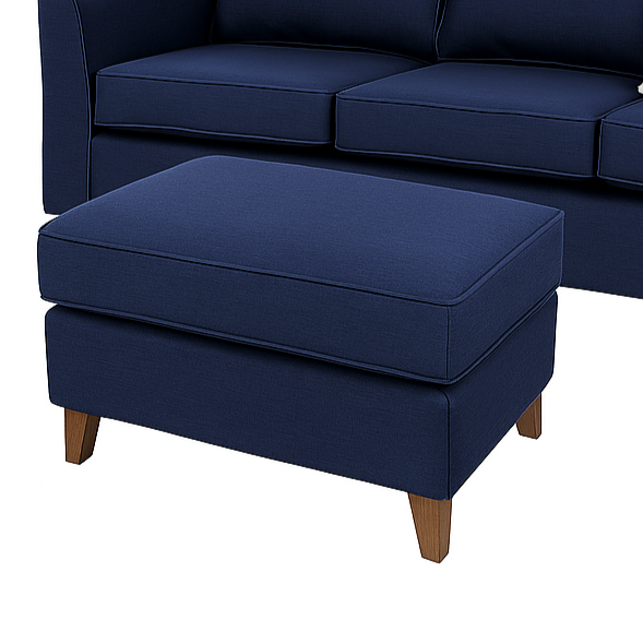 Kitty 3 Seater Queen Fanric Sofa Bed with Reversible Ottoman-Denim