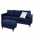 Kitty 3 Seater Fabric Sofa with Loose Top Ottoman