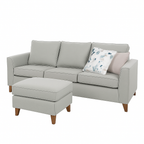 Kitty 3 Seater Fabric Sofa with Loose Top Ottoman