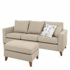 Kitty 3 Seater Fabric Sofa with Loose Top Ottoman