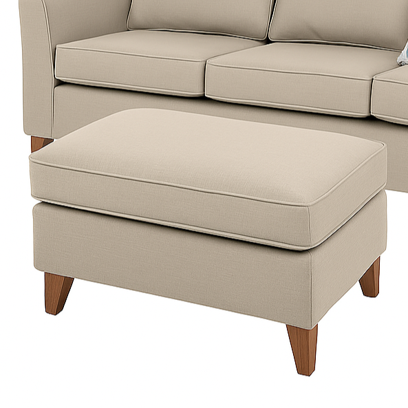 Kitty 3 Seater Queen Fanric Sofa Bed with Reversible Ottoman-Almond