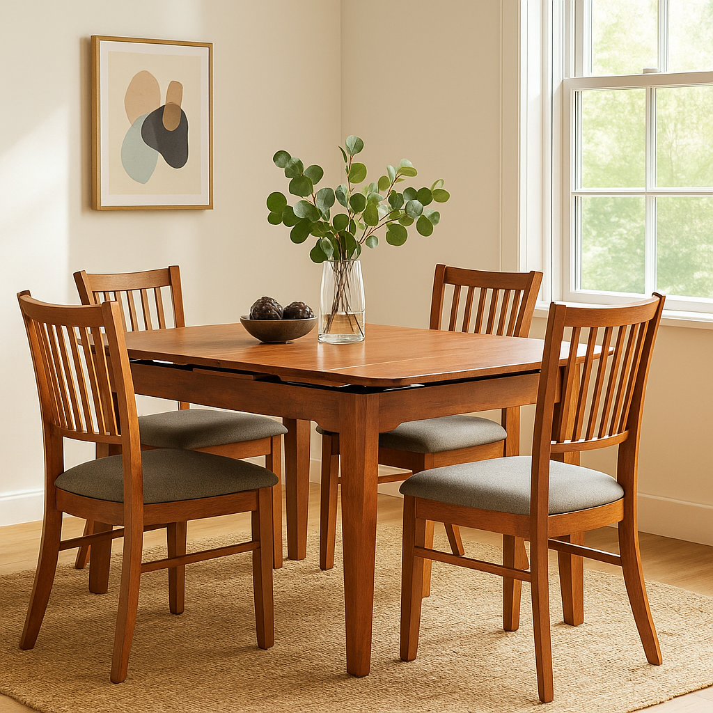 Ascot Auto Extension Dining Table 1300 Ext to1625-Antique Maple