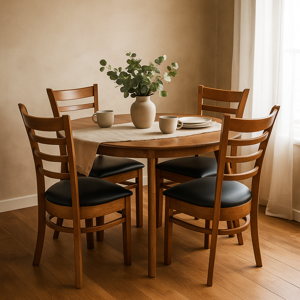 Belmont Round Extension Dining Table 1050 Ext to1380-Antique Maple