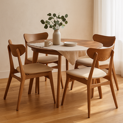 Belmont Round Extension Dining Table 1050 Ext to1380-Light Walnut hover image