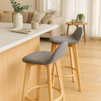 Caulfield Bar Stool-Natural with Espresso Fabric Seat