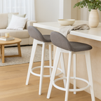 Caulfield Bar Stool-White with Espresso Fabric Seat