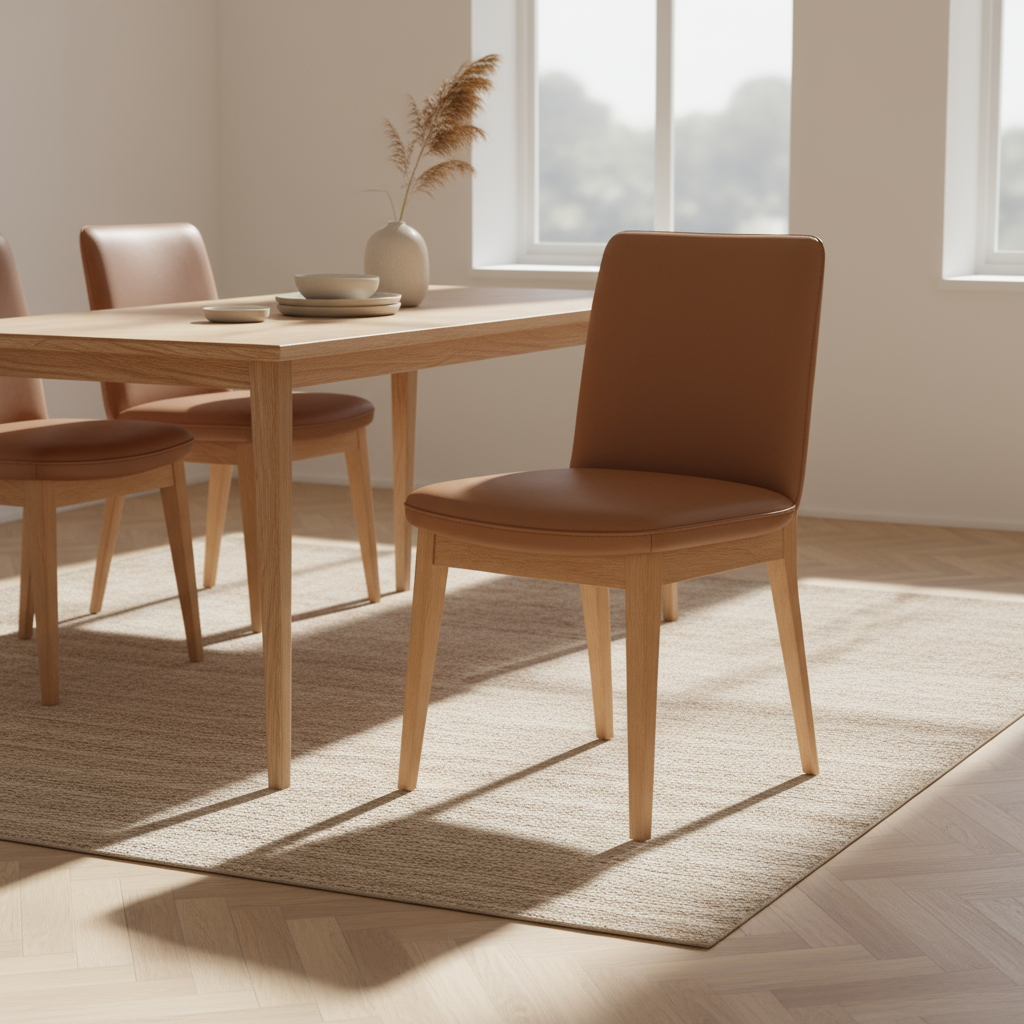 Barossa Leather Dining Chair-Cognac