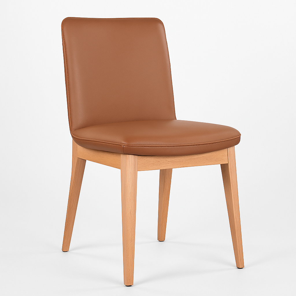 Barossa Leather Dining Chair-Cognac