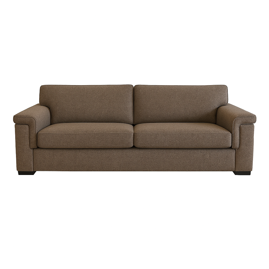 Hudson 2.5 Seater Fabric Double Sofa Bed-Innerspring Standard Mattress in Mink