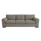 Hudson 3.5 Seater Fabric Sofa with Ottoman-Cement
