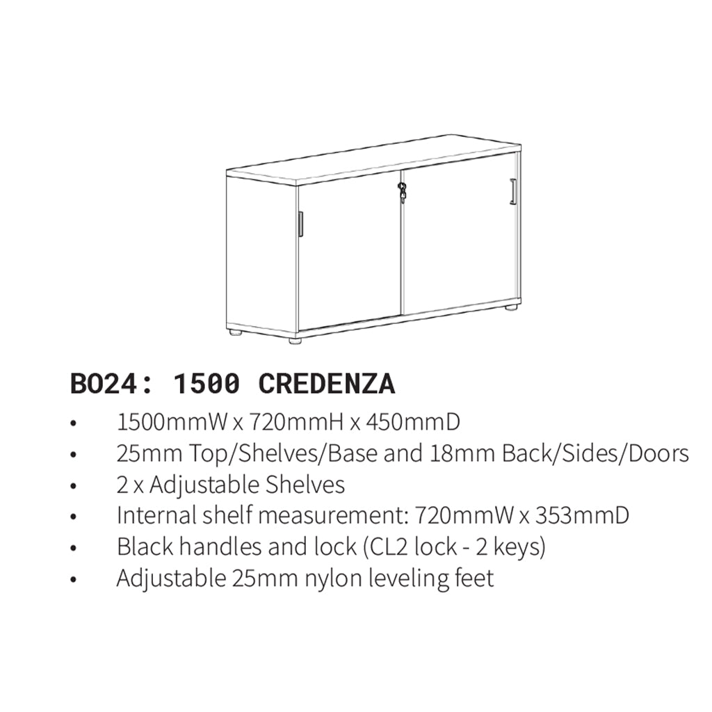 Barrel Oak Credenza 1500x450 BO24