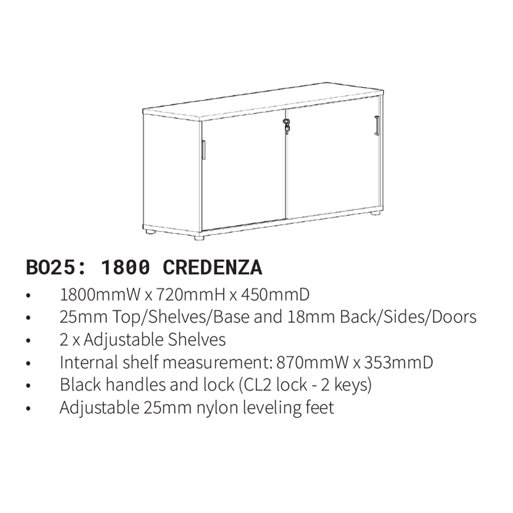 Barrel Oak Credenza 1800x450 BO25