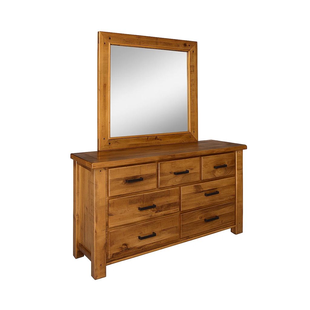 Outback Dresser with Mirror-Rustic Oak