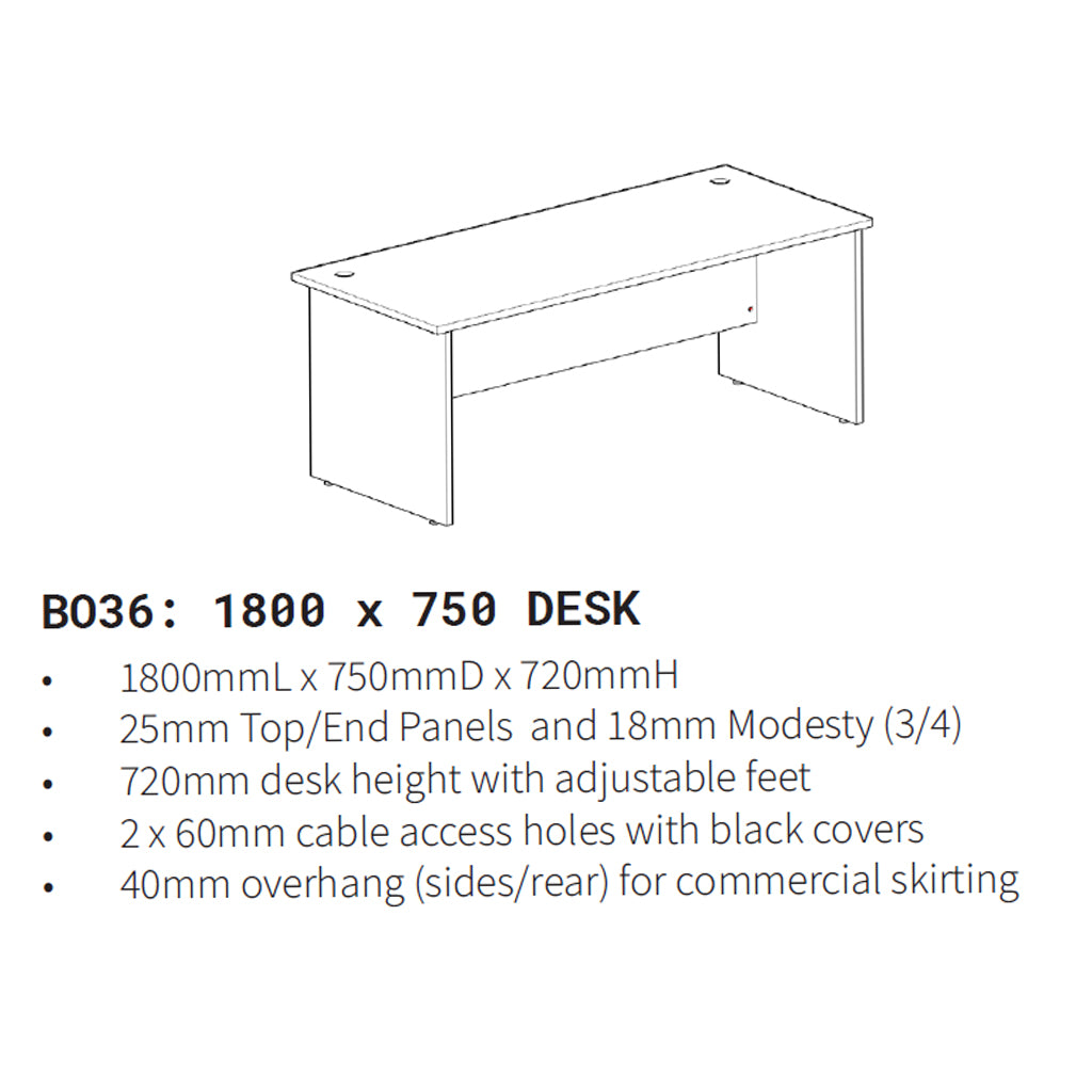 Barrel Oak Desk 1800x750 BO36