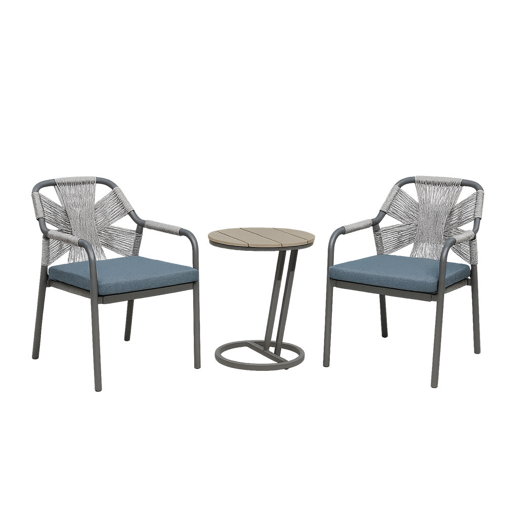 Havana 3 Piece Leisure Chair Set-Dark Grey