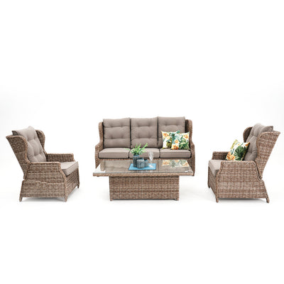 Buenos Aires 4 Piece Outdoor Wicker Lounge Setting hover image