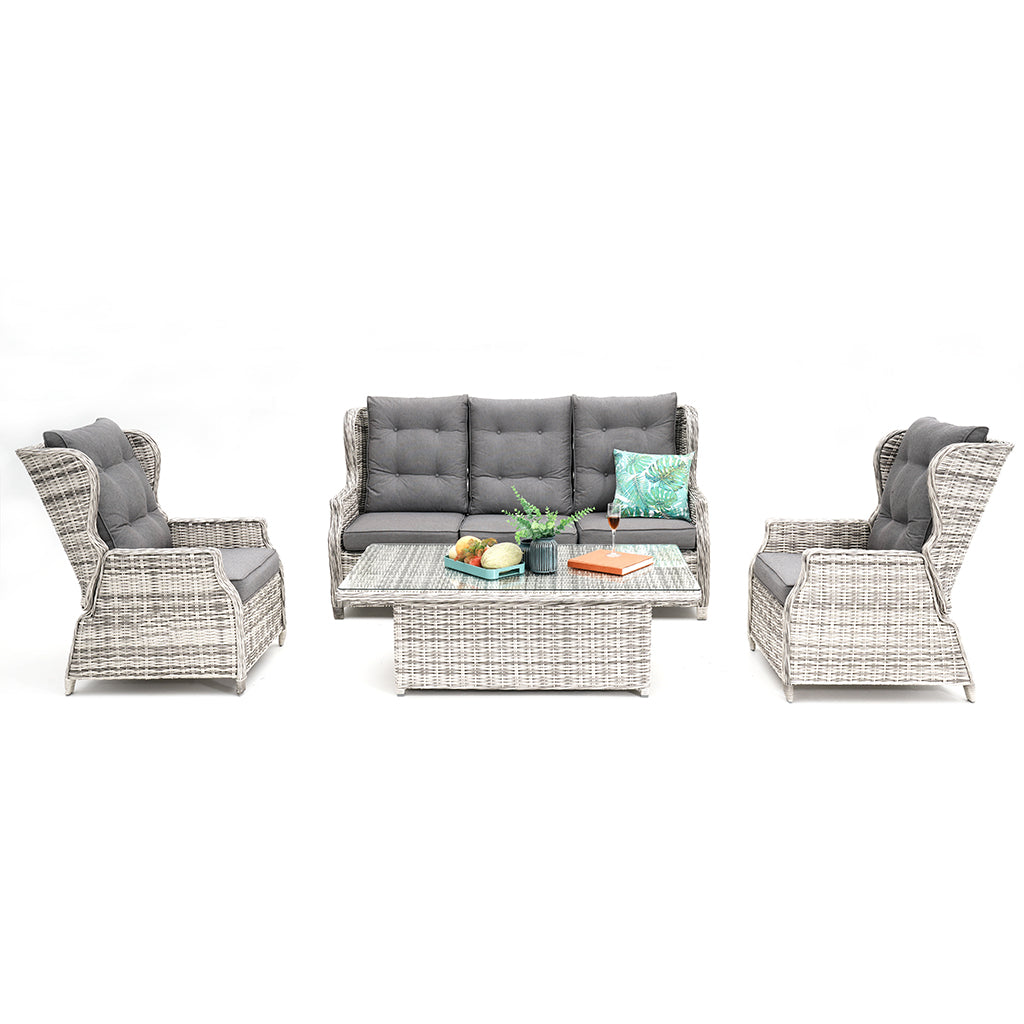 Buenos Aires 4PC in Zen White Grey Cushion