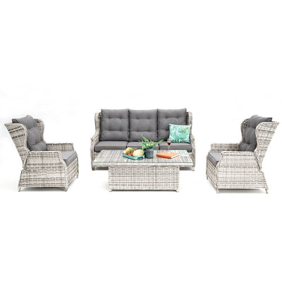 Buenos Aires 4PC in Zen White Grey Cushion