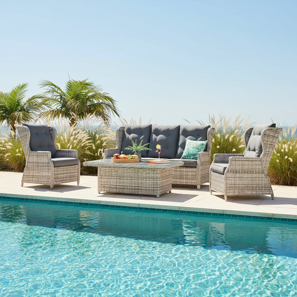 Buenos Aires 4PC in Zen White Grey Cushion