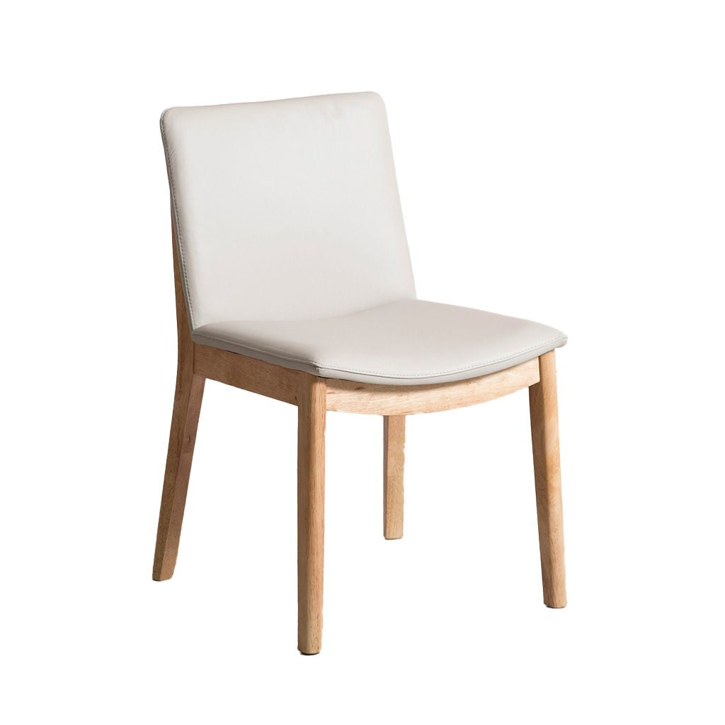 Koda Leather Dining Chair-Wheat Leather with Oak Base