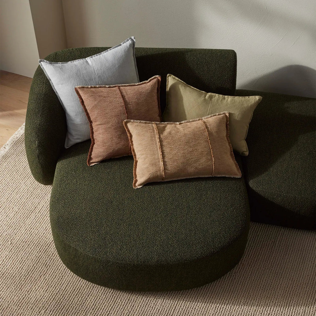 Como Rectangular Linen Cushion 60cm x 40cm-Willow